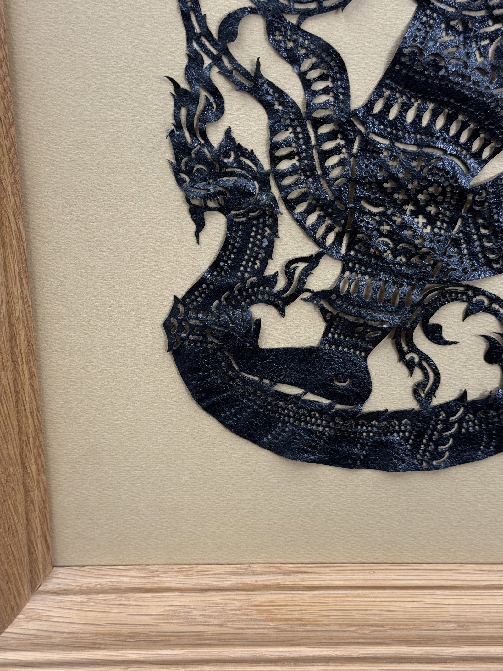 Framed Thai Leather Shadow Puppet - 6