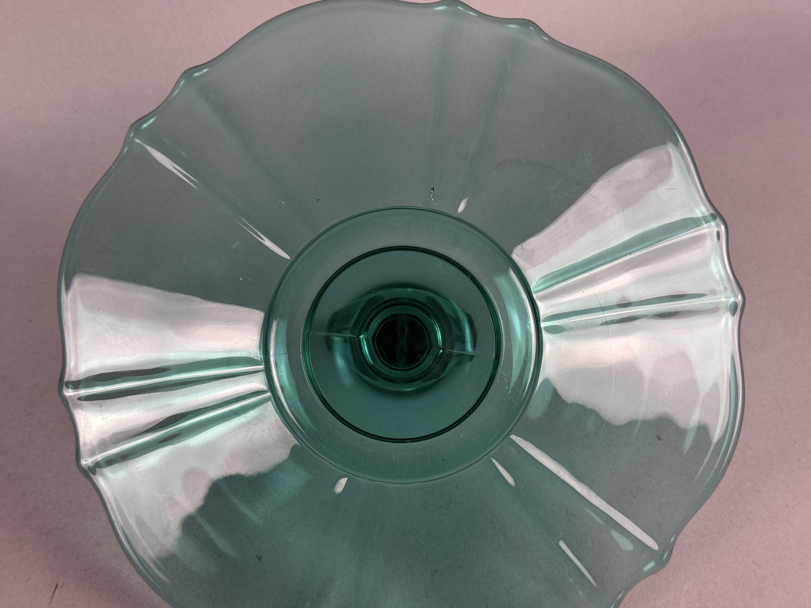 Teal Uranium Glass Handled Server - 5