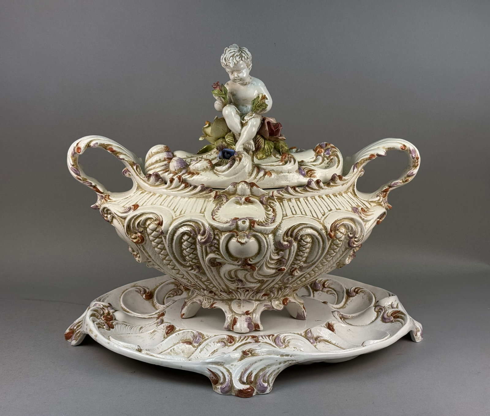Italian Ceramic Floral Tureen Set (1 of 17)