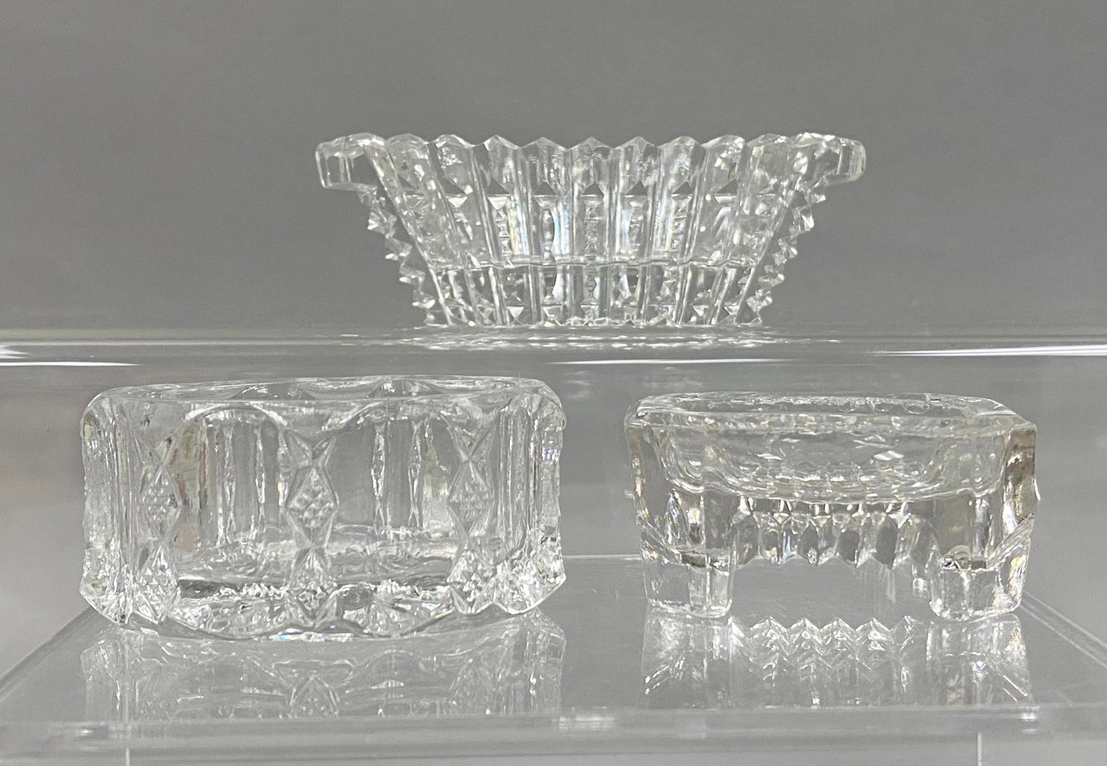 Three Antique Cut Glass Salt Cellars (1 of 8)