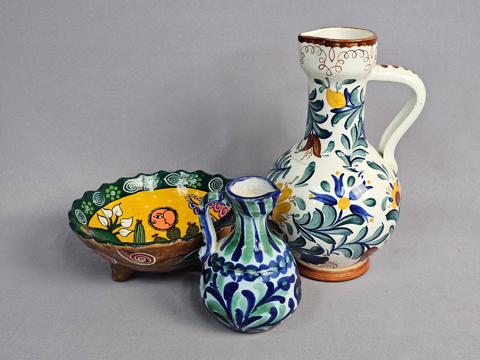 Three Hand-Painted Decorative Ceramic Vessels (1 of 10)