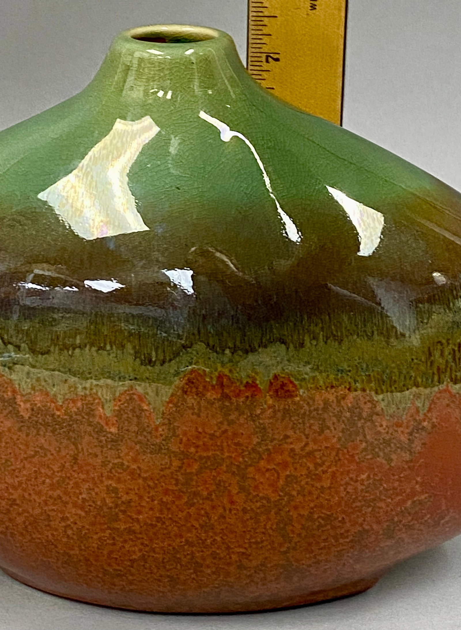 Large Drip Glaze Ceramic Squat Vase - 5