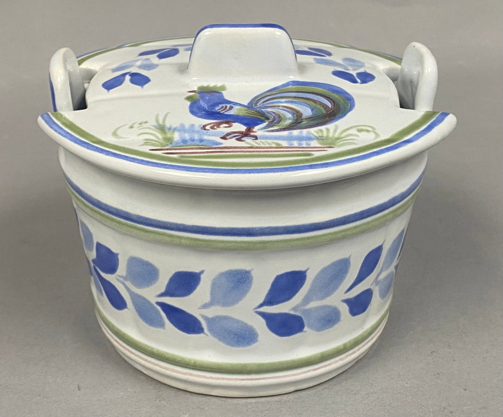 Quimper Le Coq Prestigieux Hand Painted Faience Lidded Tub (1 of 5)