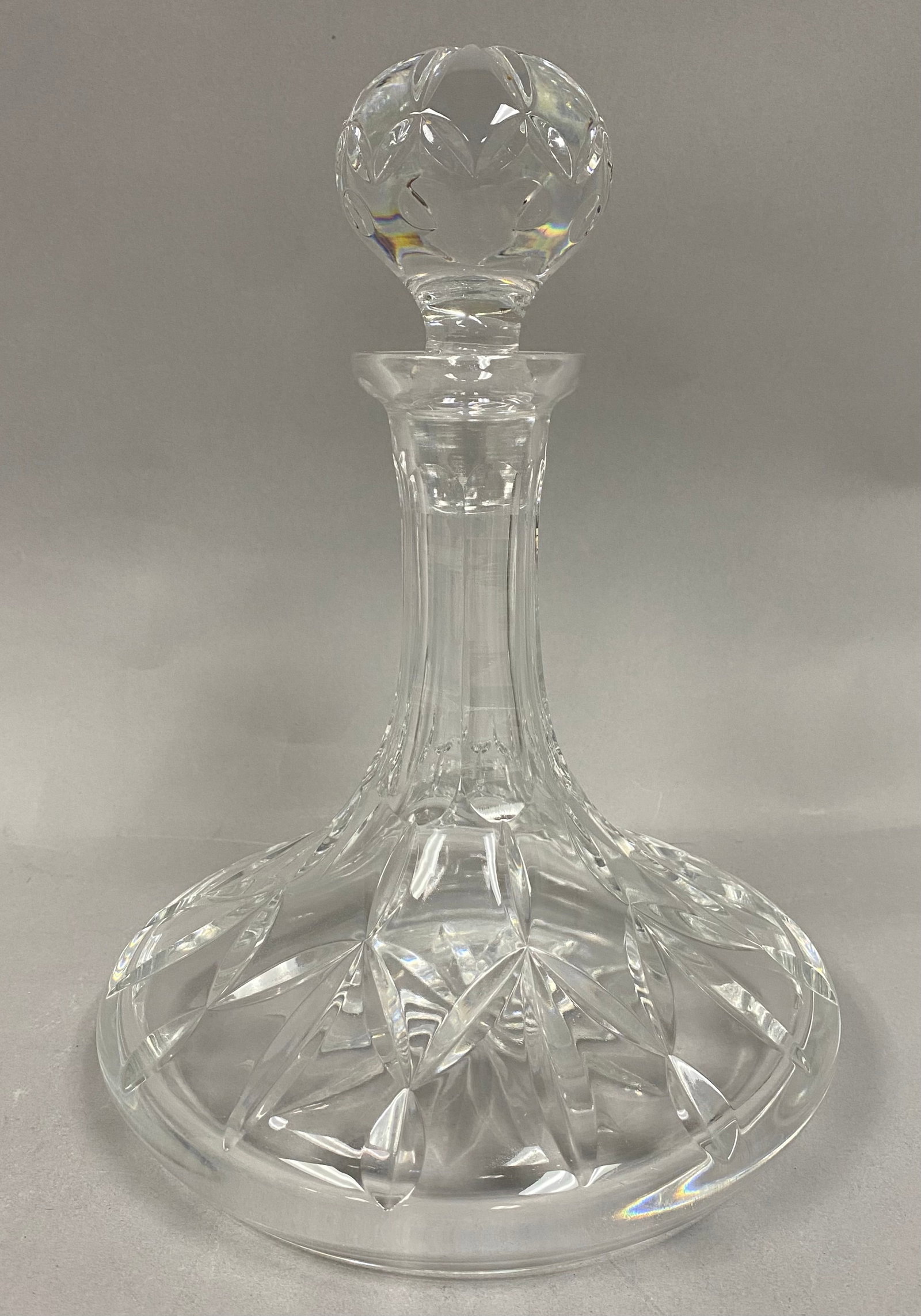 Vintage Crystal ShipÃ¢â‚¬â„¢s Diamond Cut Decanter: 1970s While unmarked, the globe stopper and cut pattern are highly characteristic of crystal houses from Eastern Europe (particularly Poland and the Czech Republic/Bohemia) or West Germany. Many