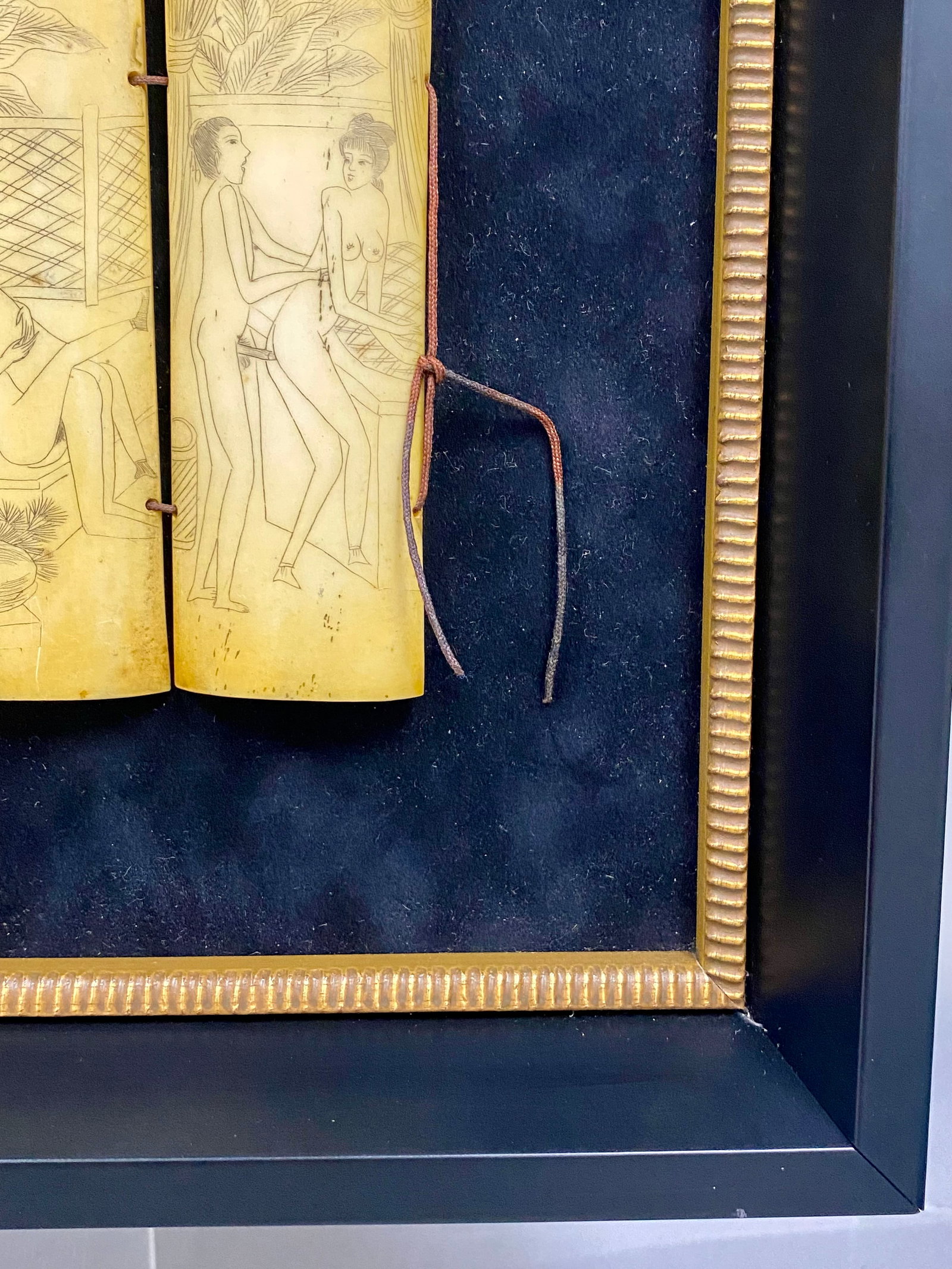 Ten Carved Bone Shunga Panels - 5