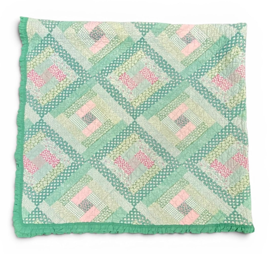 Log Cabin Pattern Patchwork Quilt (1 of 4)
