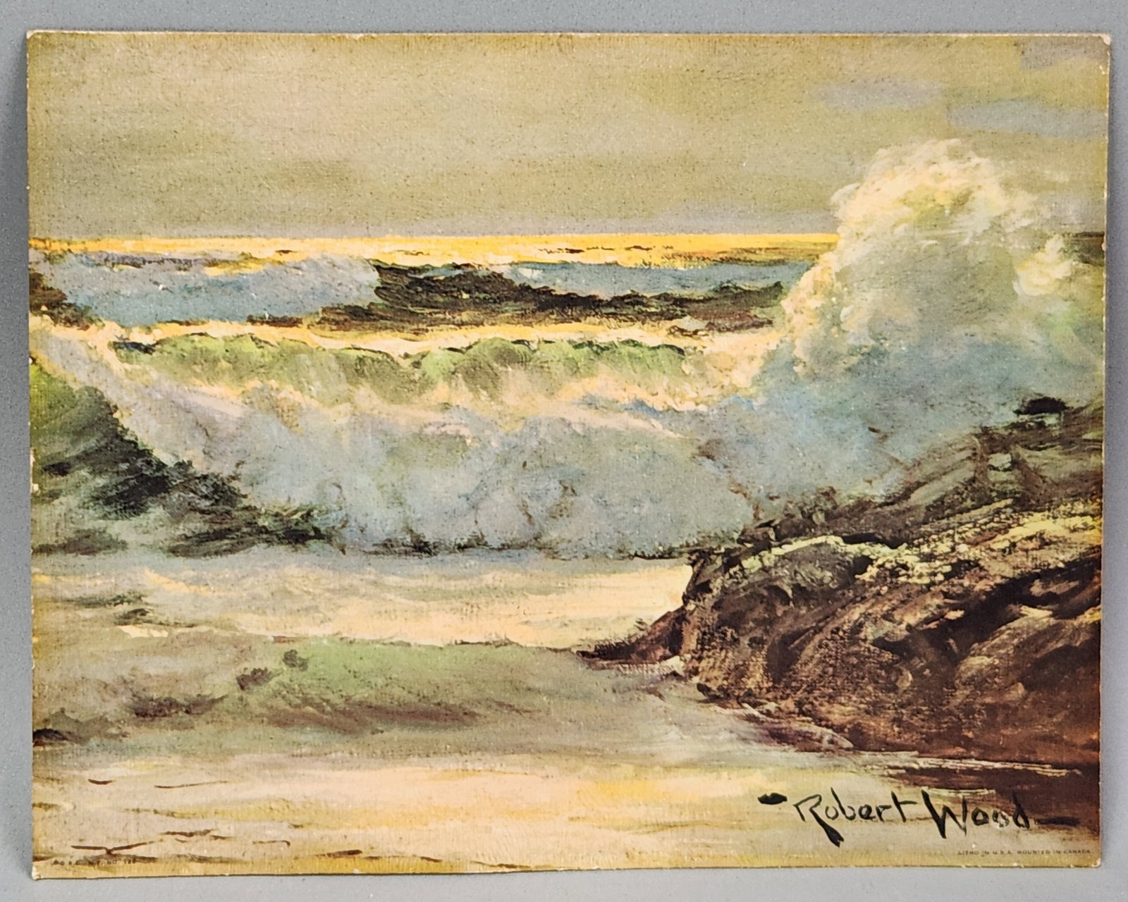 Robert Wood Surfside Lithograph on Board - 2