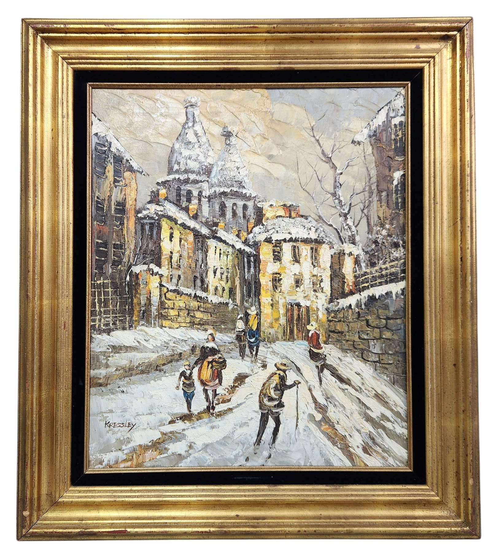 Kressley Snow Scene Oil Painting (1 of 8)
