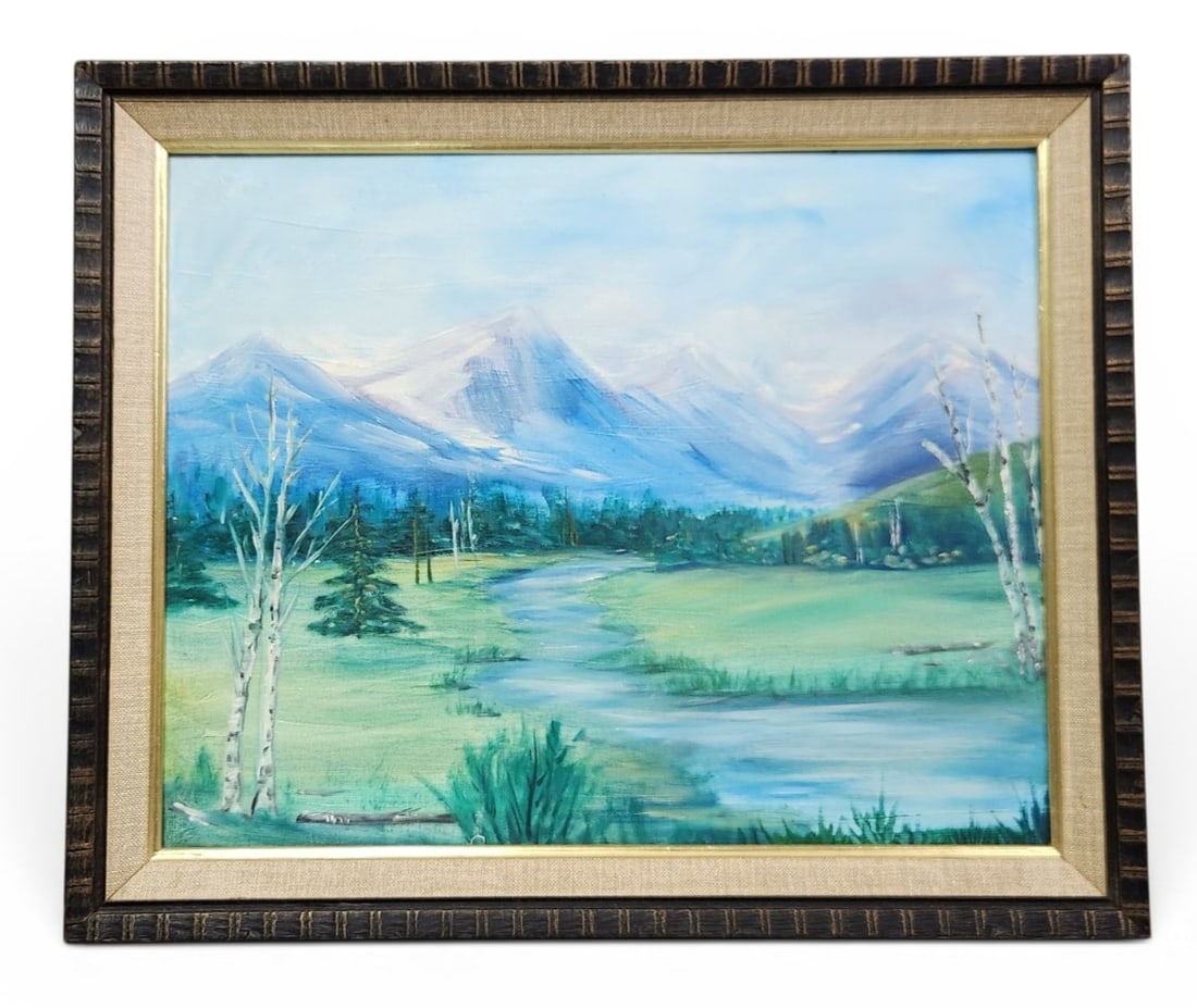 Annabelle Gibbs Colorful Colorado Oil on Canvas: This framed landscape oil painting on canvas panel is titled Colorful Colorado and signed on the reverse by artist Annabelle Gibbs. Canvas panel: 16 x 20 inches Overall framed dimensions: