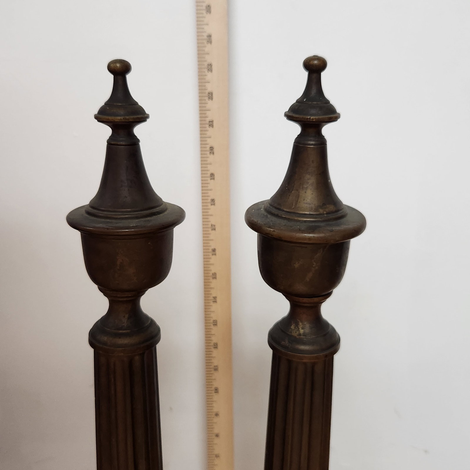 Pair Classical Brass Andirons - 6