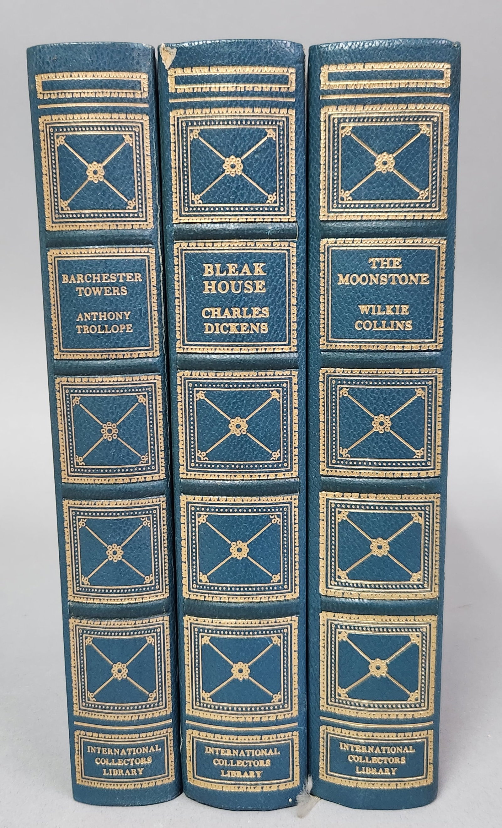 International Collectors Library Volumes: The collection includes Dickens’s Bleak House illustrated by Edward Gorey, Trollope’s Barchester Towers with drawings by Donald McKay, and Collins’s The Moonstone featuring