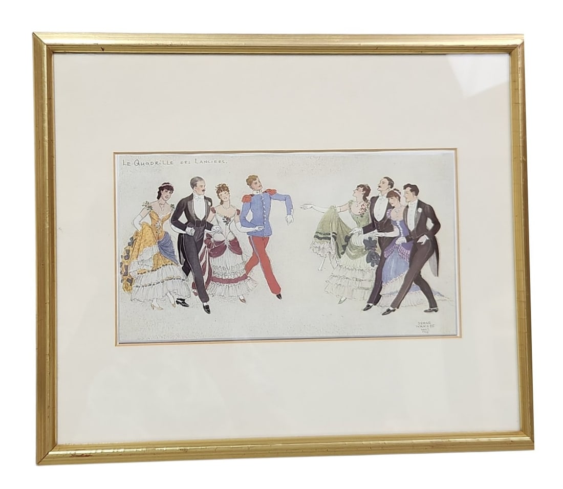 Serge Ivanoff Quadrille des Lanciers Watercolor (1 of 7)