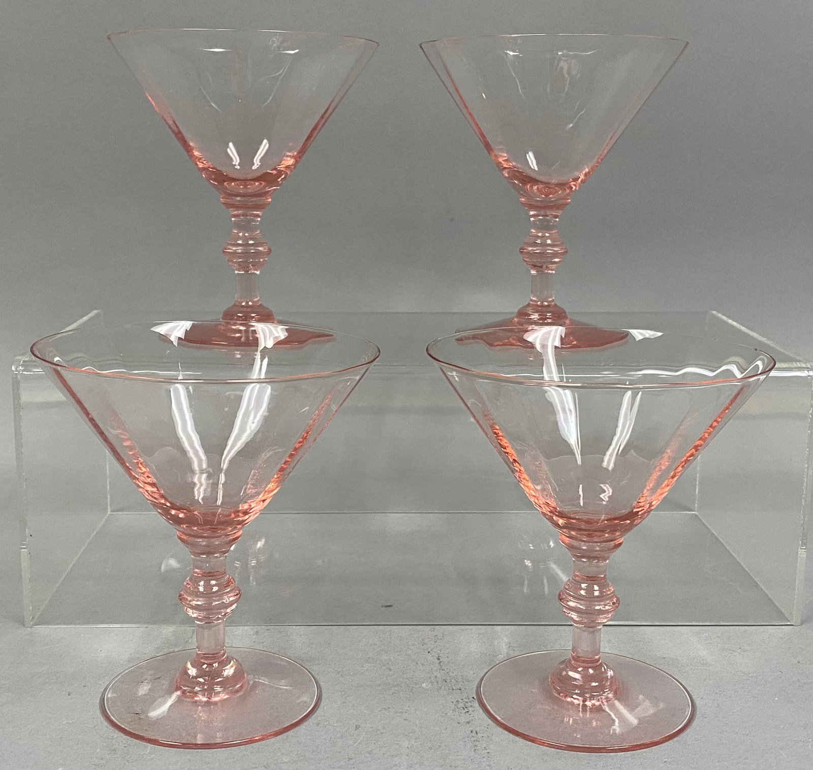Four Pink Fry Cocktail Glasses (1 of 5)