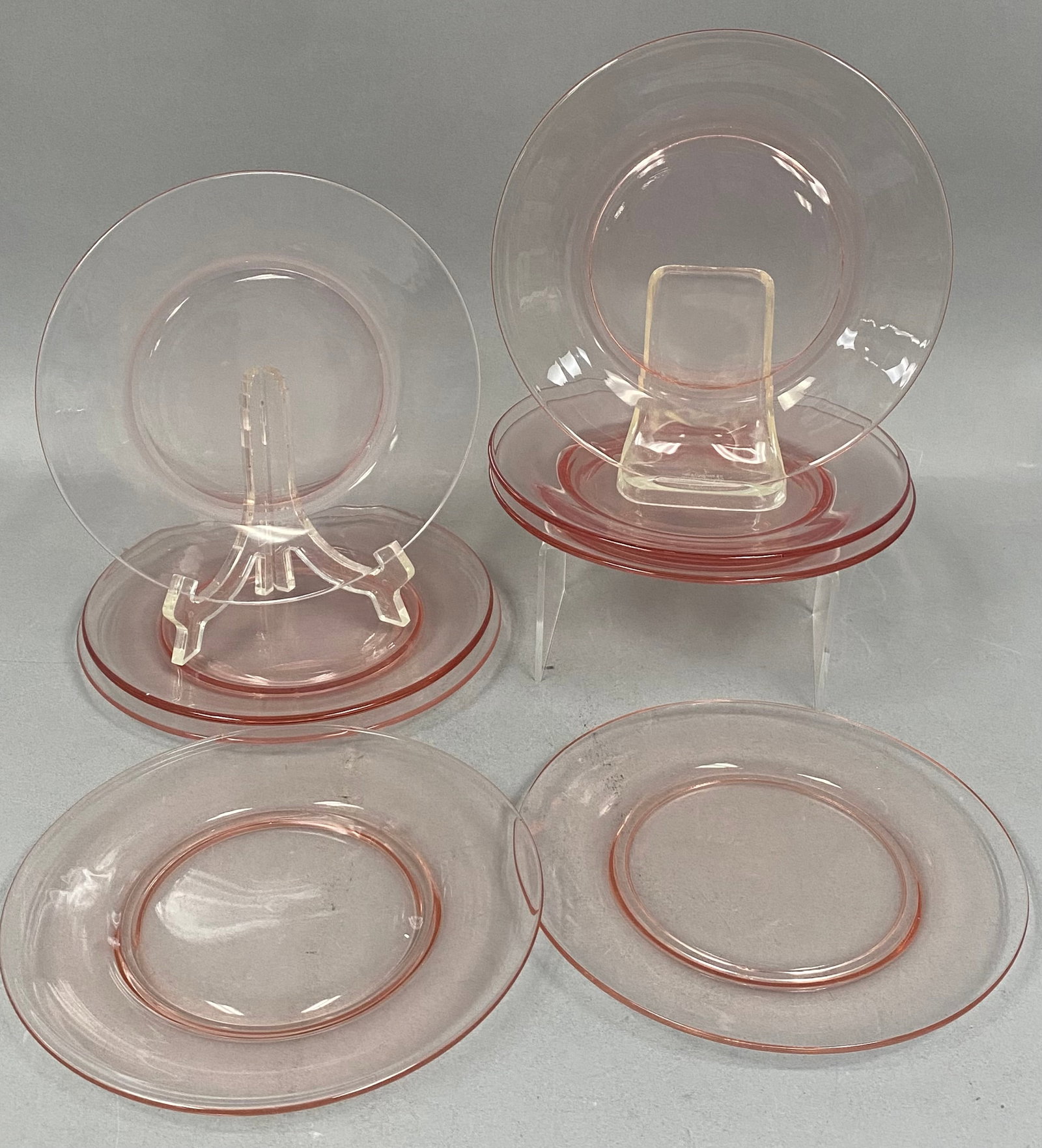 12 Hocking Pink Plates - 2