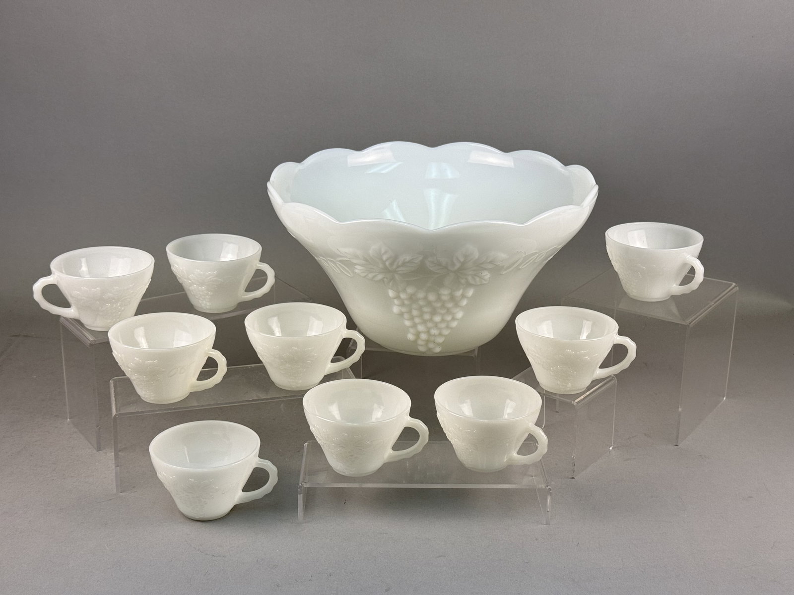 Anchor Hocking Milk Glass Punch Set (1 of 10)