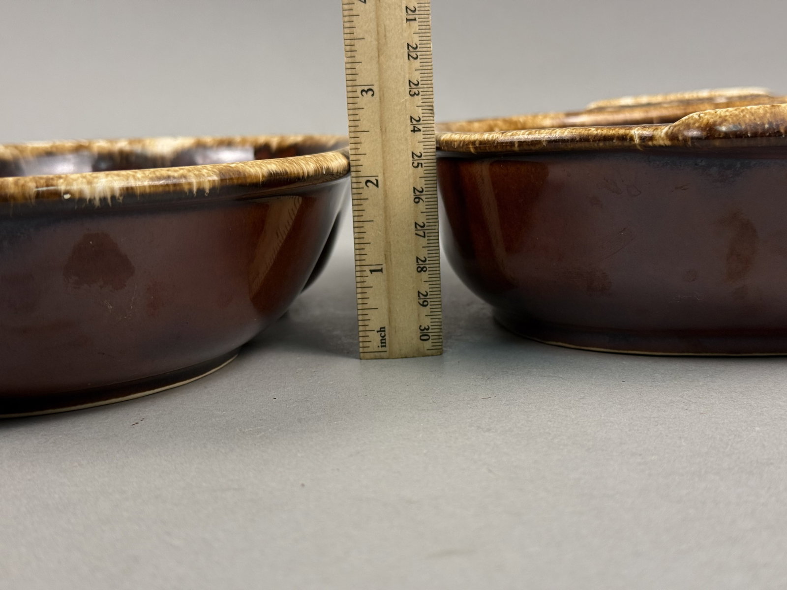 Hull Brown Drip Serving Dishes - 5