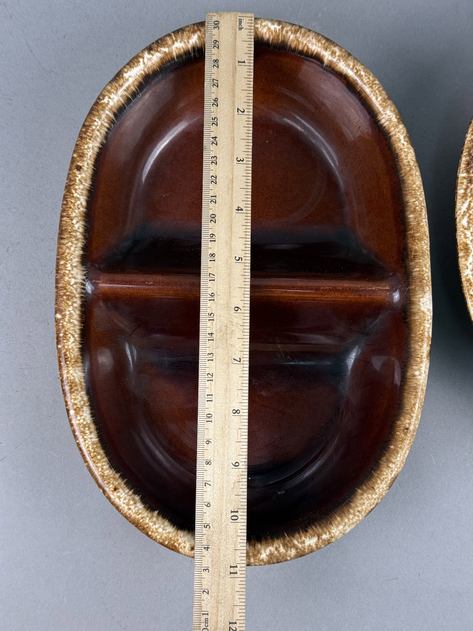 Hull Brown Drip Serving Dishes - 7
