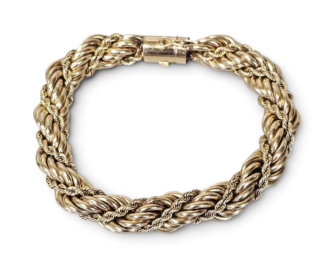 Heavy 14K Gold Rope Bracelet 29.5 Grams (1 of 8)