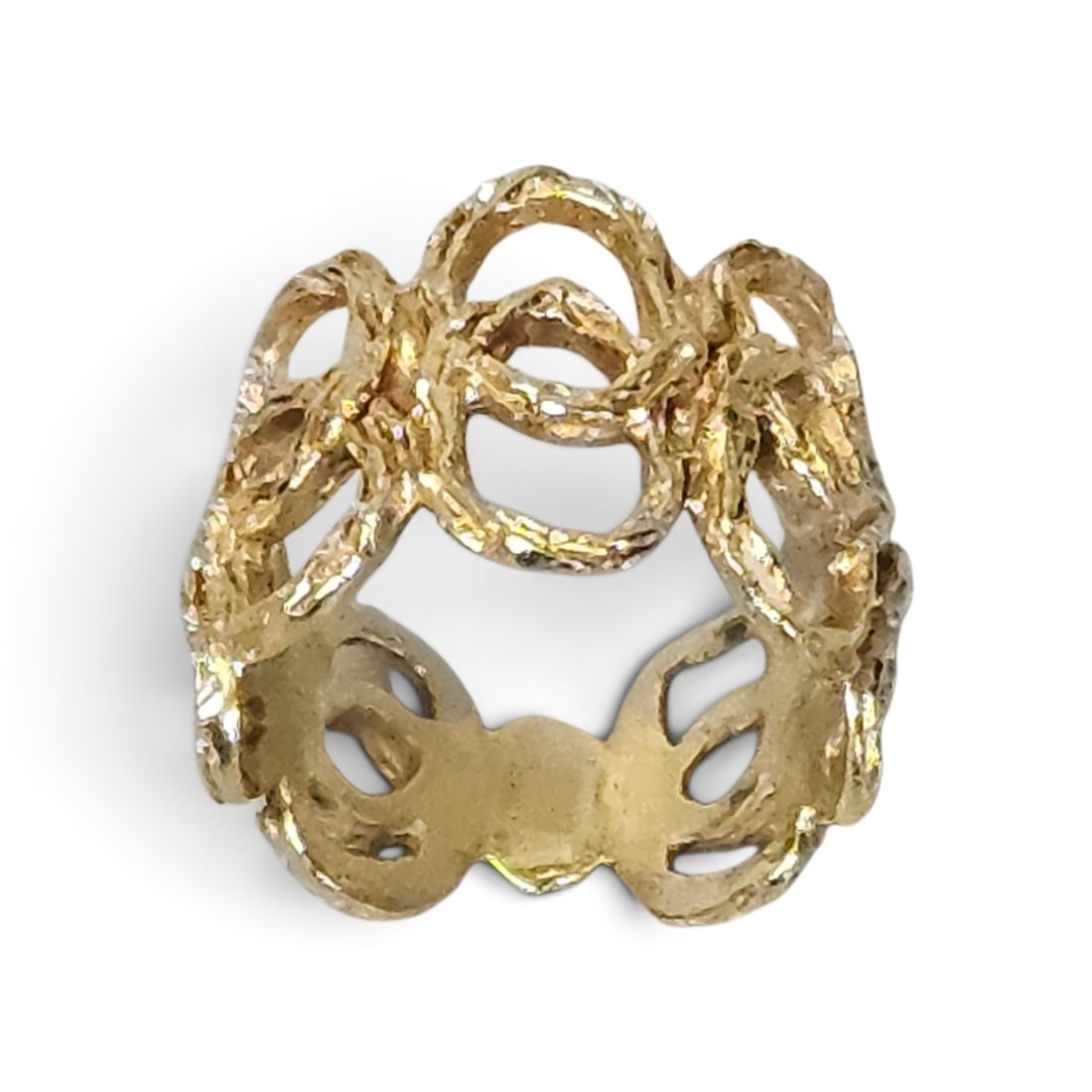 14K Openwork Textured Band Ring 4.8 Grams (1 of 7)