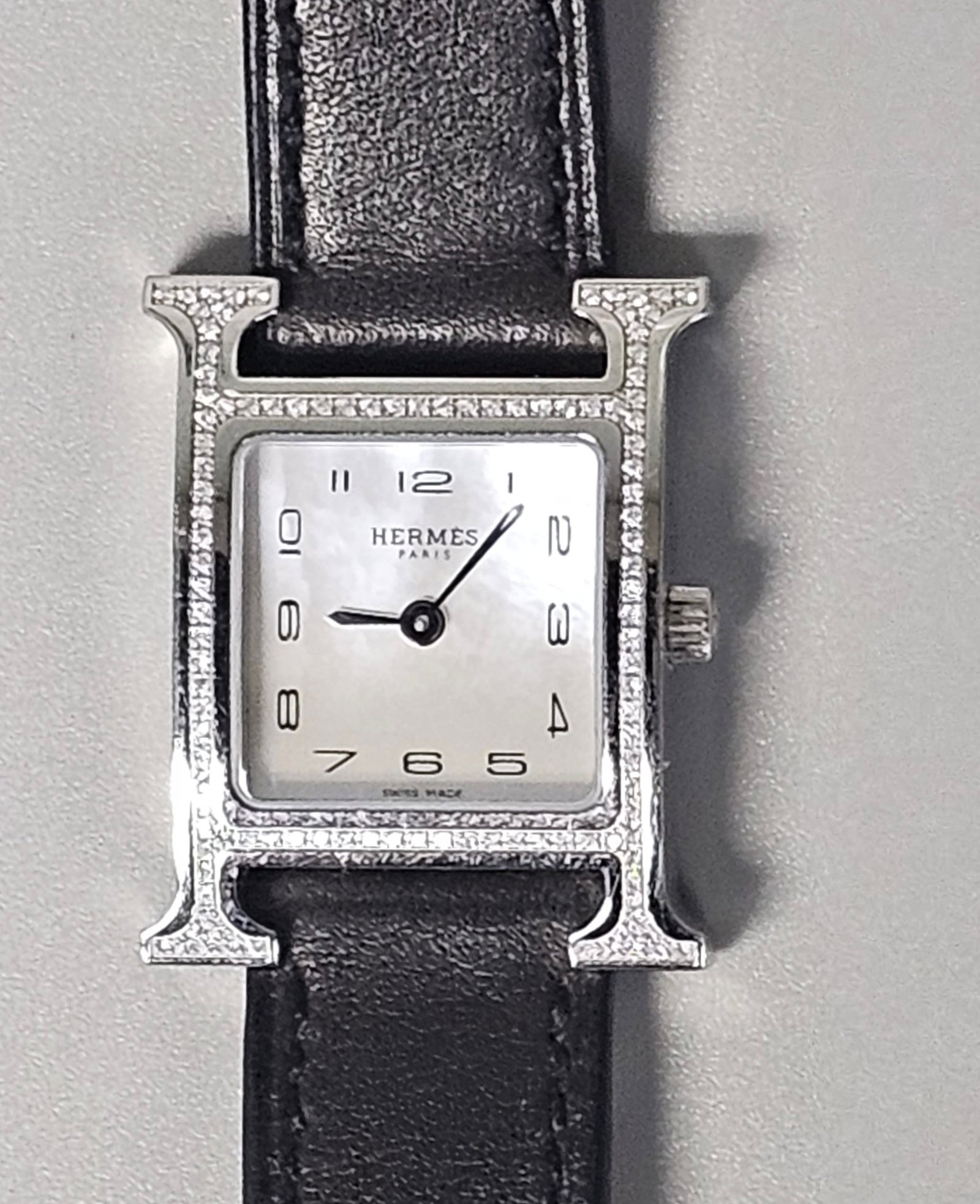 Hermes Diamond Heure H Wristwatch (1 of 10)