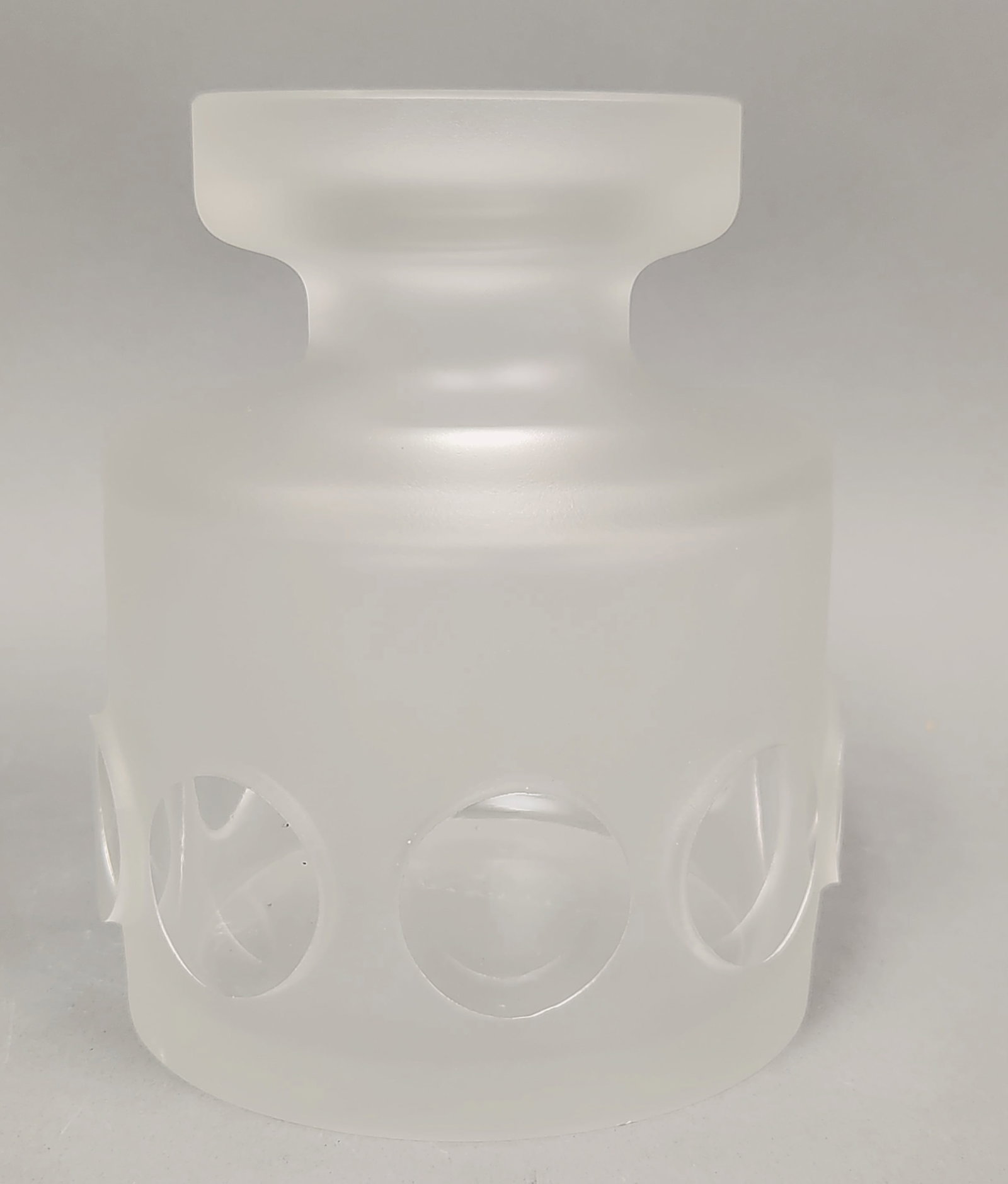 Vicke Lindstrand Kosta Art Glass Vase: The piece is composed of thick frosted glass with a hand-incised signature on the base reading Vicke Lindstrand Kosta LG 1530. Height: 6 3/4 inches. The item is in very good. The surface displays