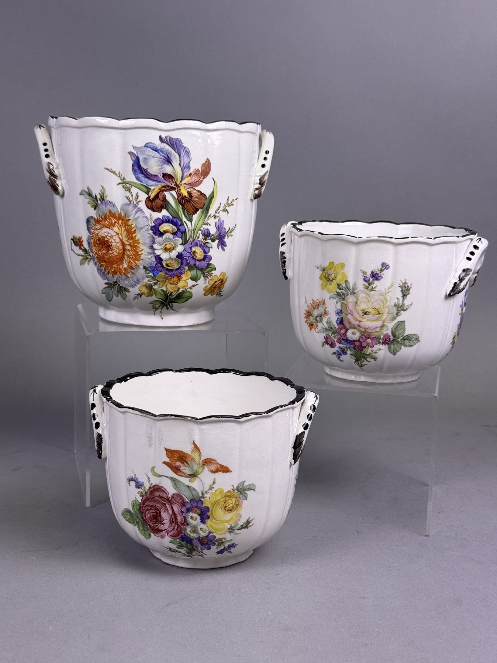 Trio of Mottahedeh Floral Cachepots (1 of 7)