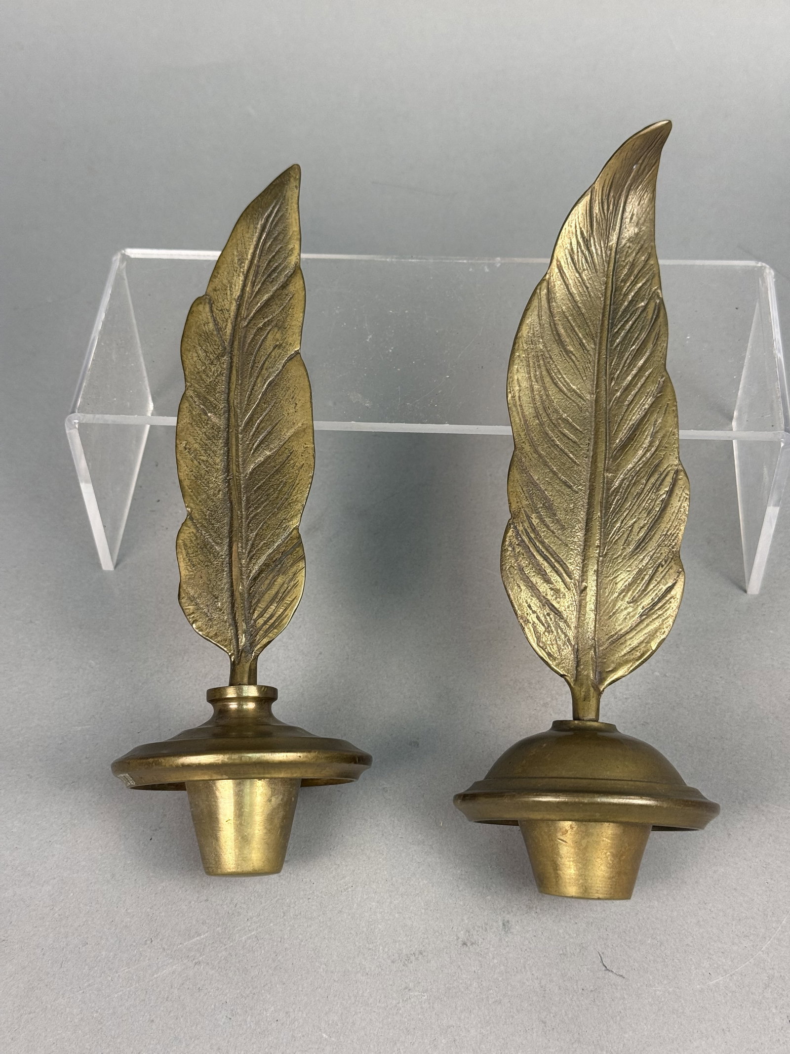 Pair of Brass Feather Finials (1 of 5)