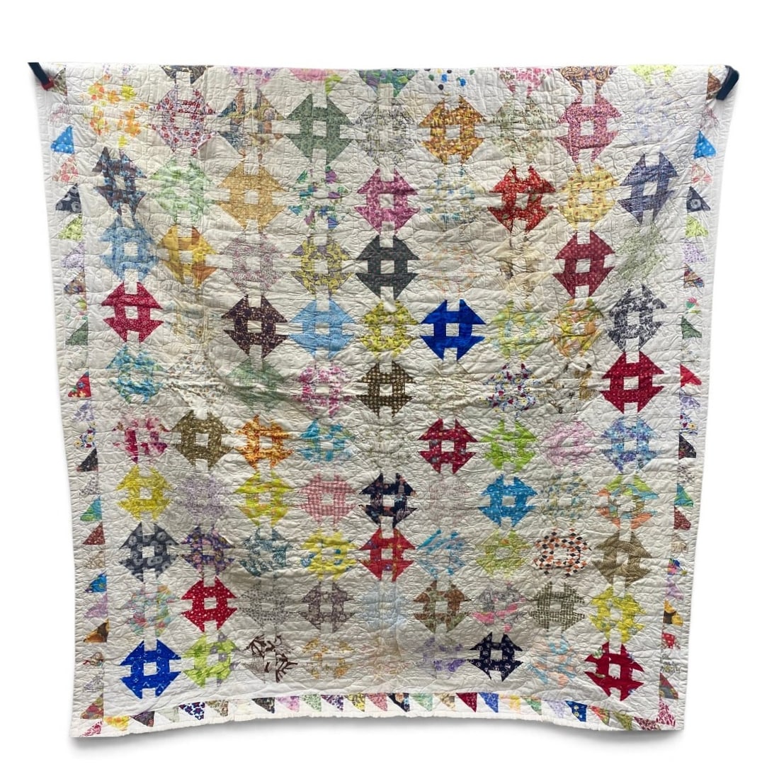 Churn Dash Pattern Scrap Quilt (1 of 6)