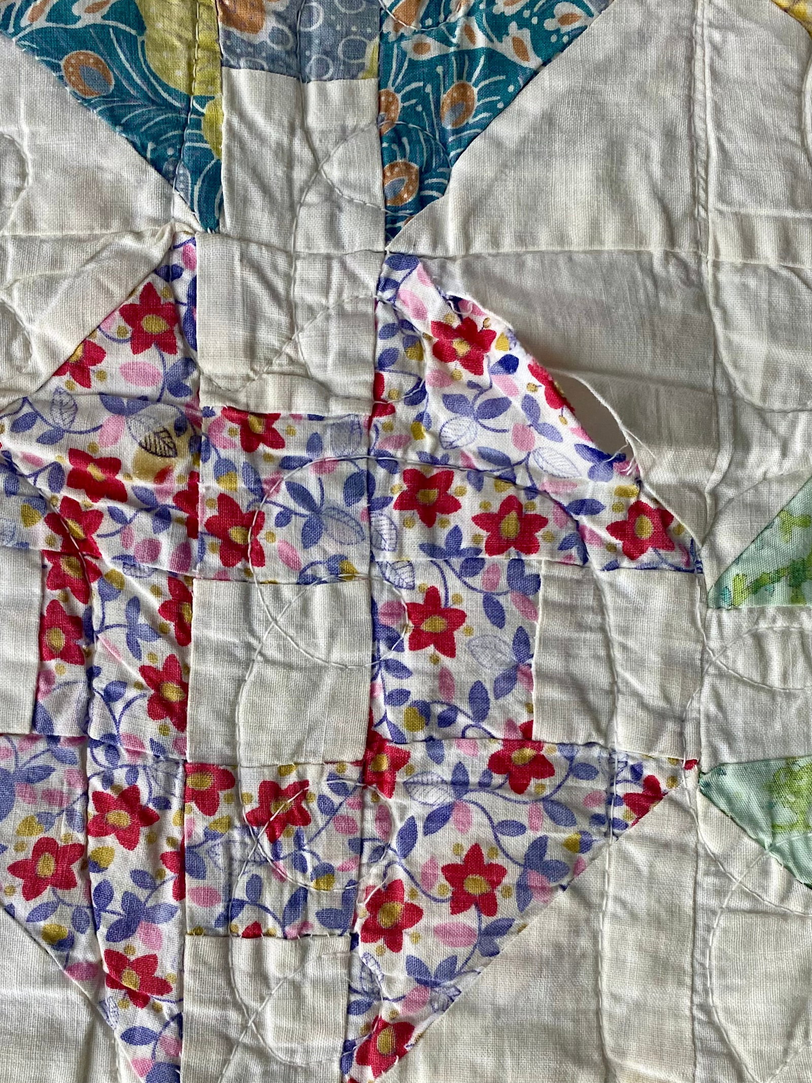 Churn Dash Pattern Scrap Quilt - 2