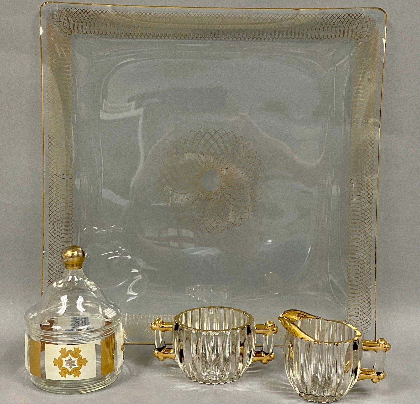 Mid-Century Modern Gilt Glassware Collection (1 of 9)