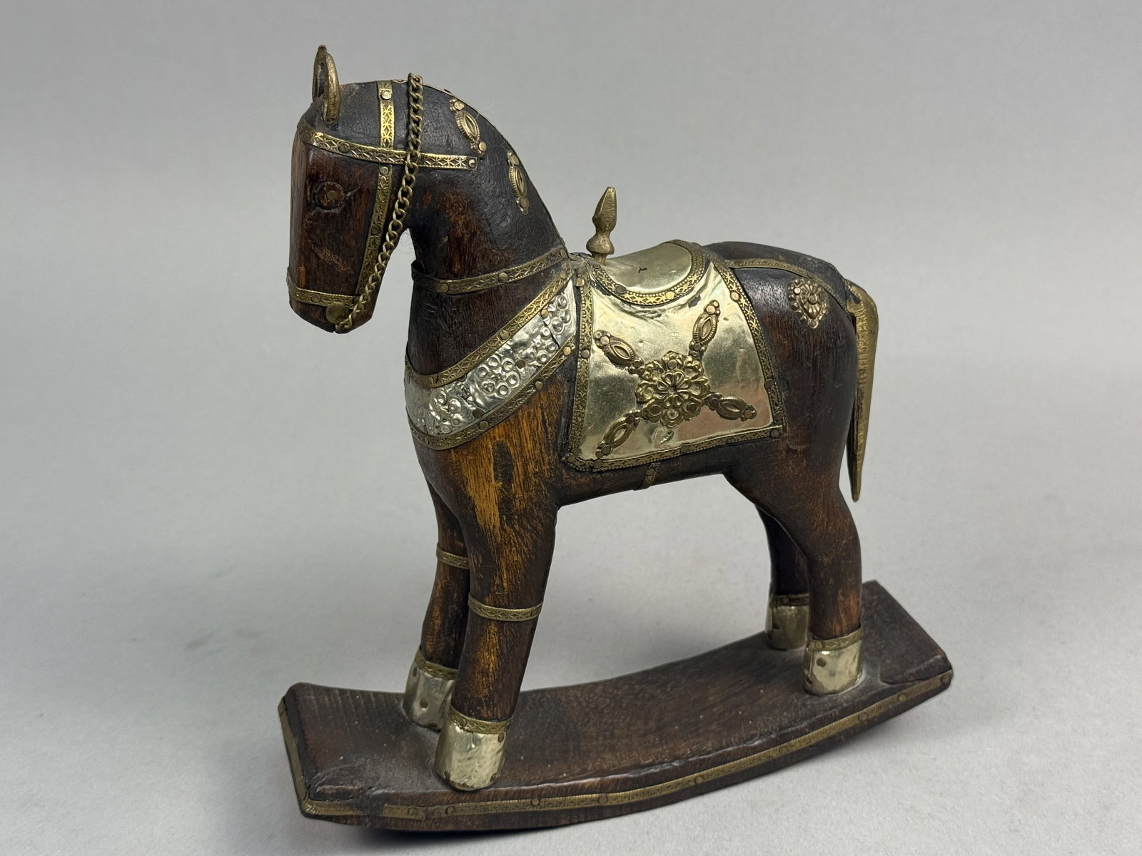 Indian Hand-Carved Wood Rocking Horse (1 of 7)
