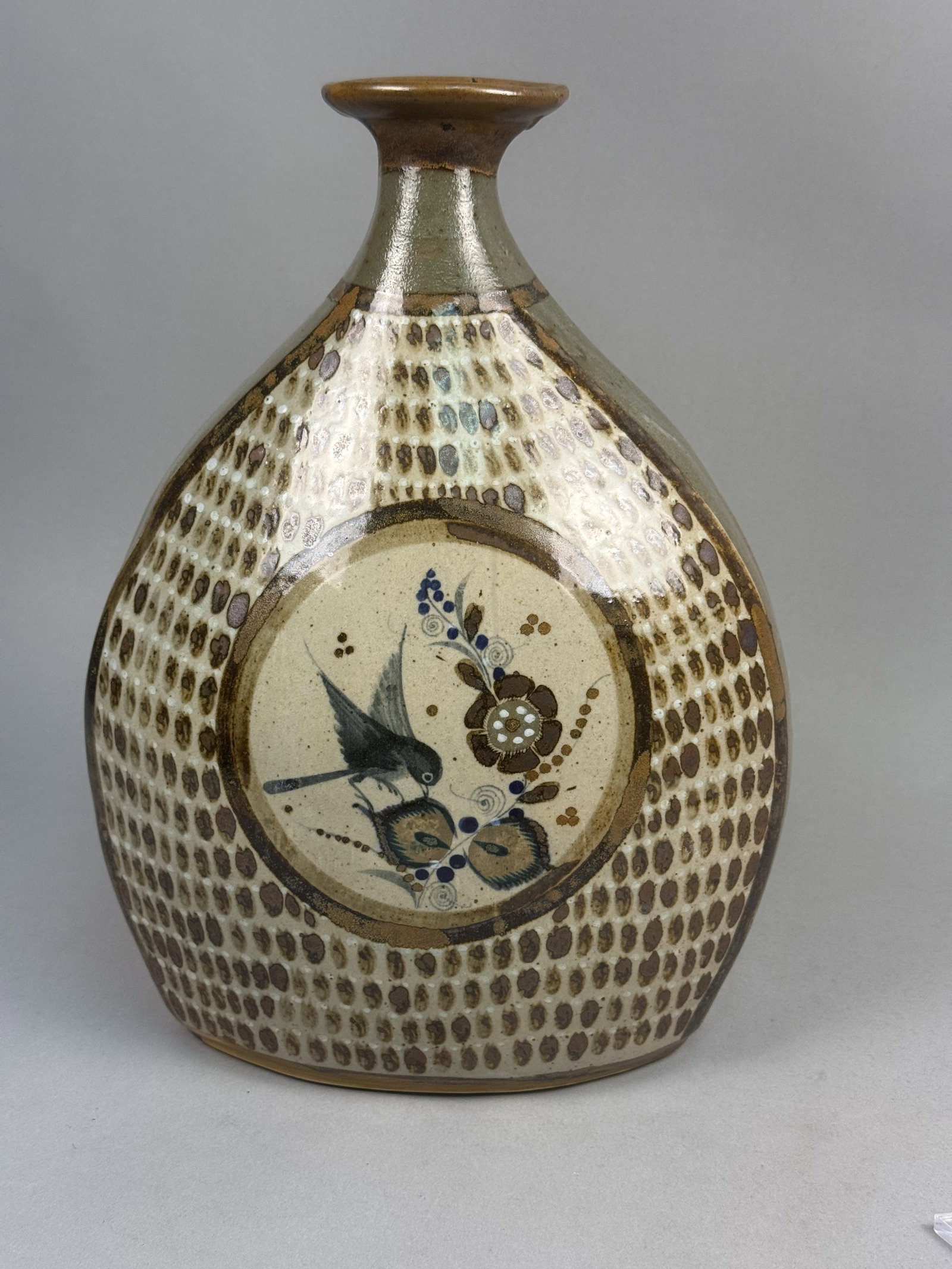 Large Tonala Mexico Stoneware Vase (1 of 10)