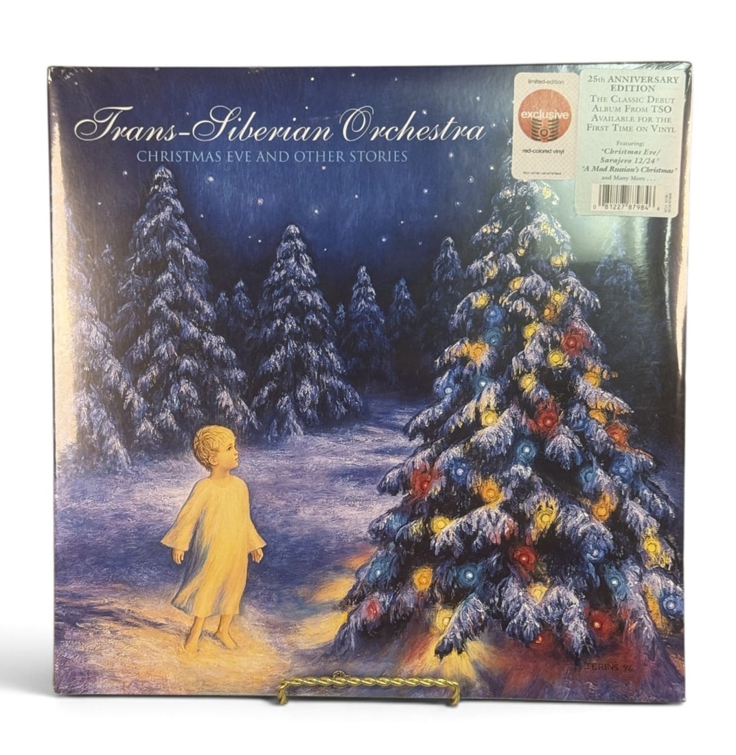 Trans-Siberian Orchestra Red Vinyl LP: Trans-Siberian Orchestra Christmas Eve and Other Stories 25th anniversary edition double LP set, factory sealed in original shrink wrap. This limited edition release is pressed on red-colored vinyl