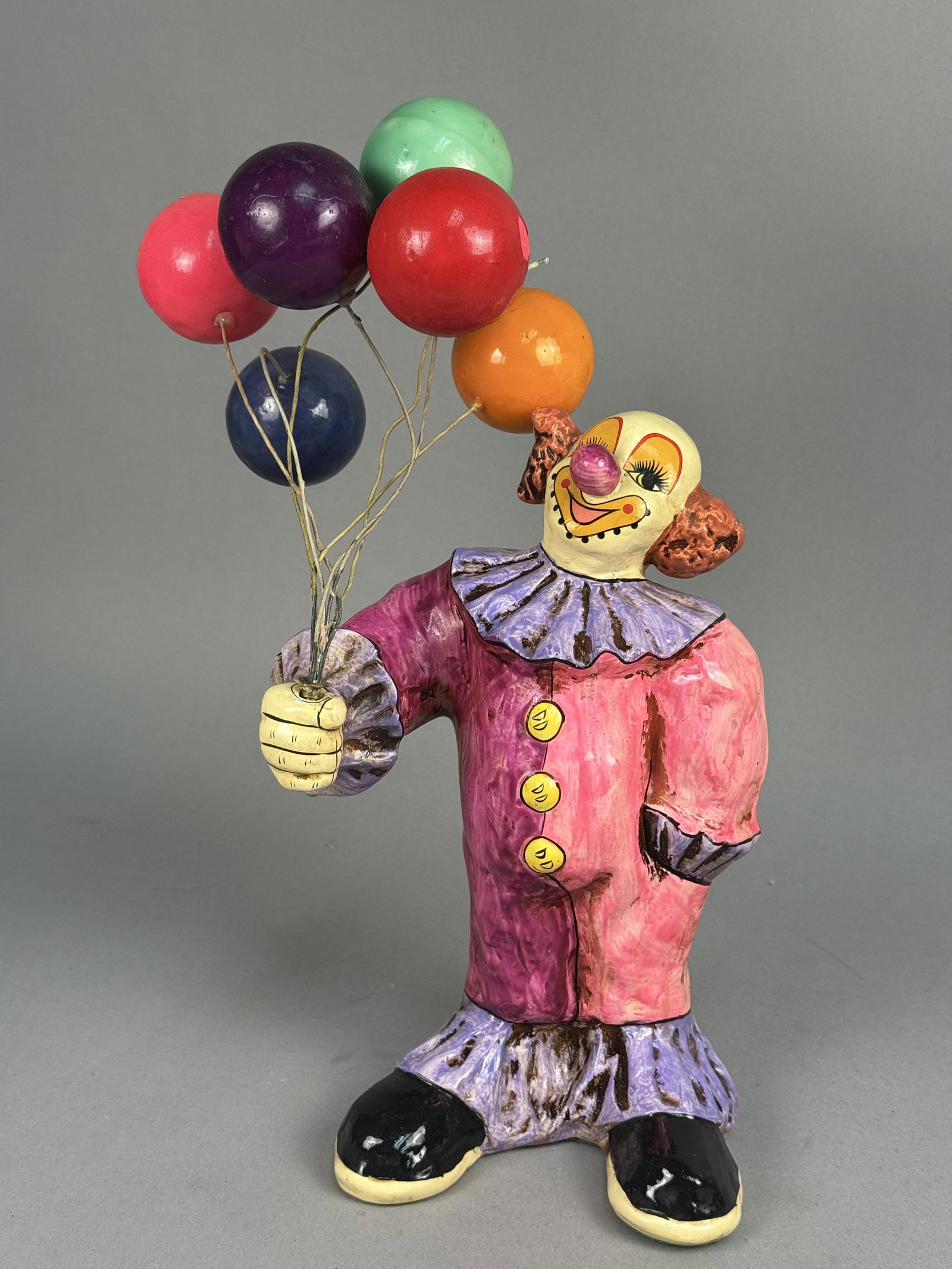 Large Ceramic Clown with Balloons - 7