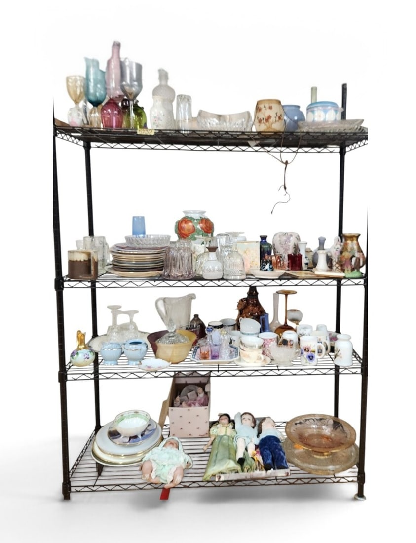 Assorted Decorative Housewares #3: BRING BOXES/TOTES AND PACKING MATERIAL. RACK NOT INCLUDED. Contents not inspected.