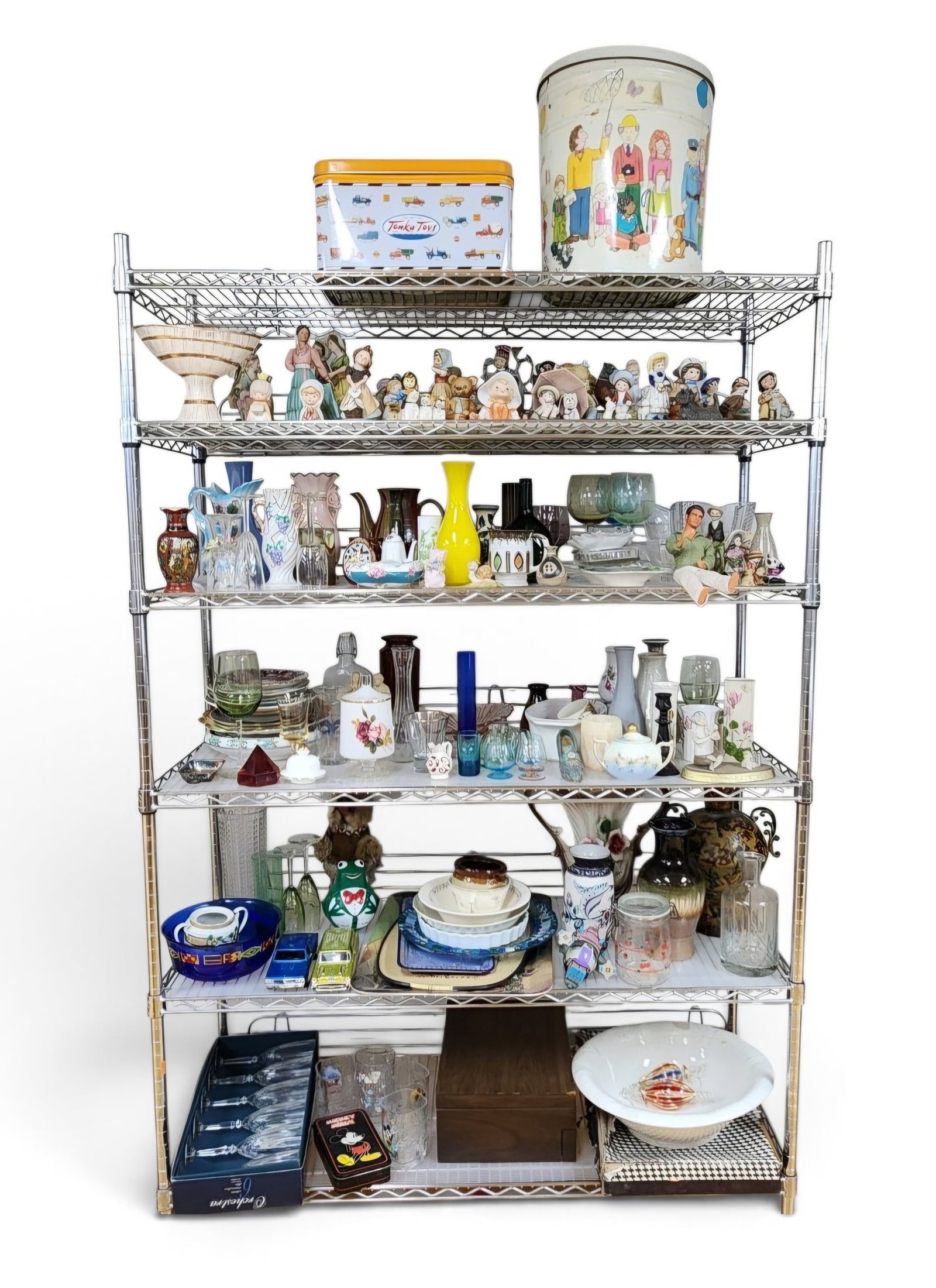 Assortment Decorative Housewares #5: BRING BOXES/TOTES AND PACKING MATERIAL. RACK NOT INCLUDED. Contents not inspected.