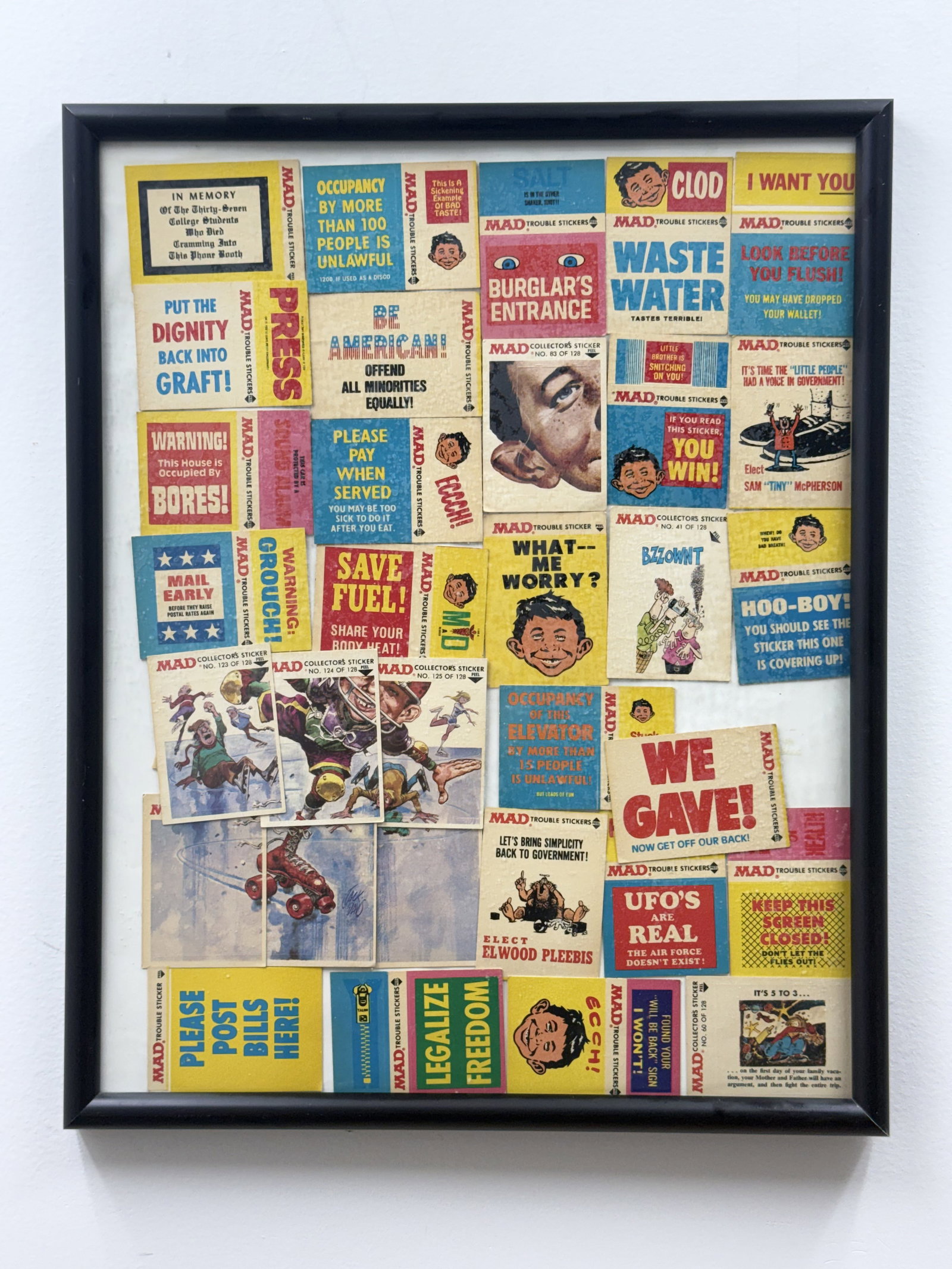 Framed 1983 Fleer MAD Magazine Stickers (1 of 10)