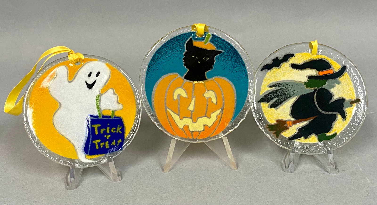 Three Peggy Karr Halloween Glass Ornaments (1 of 5)