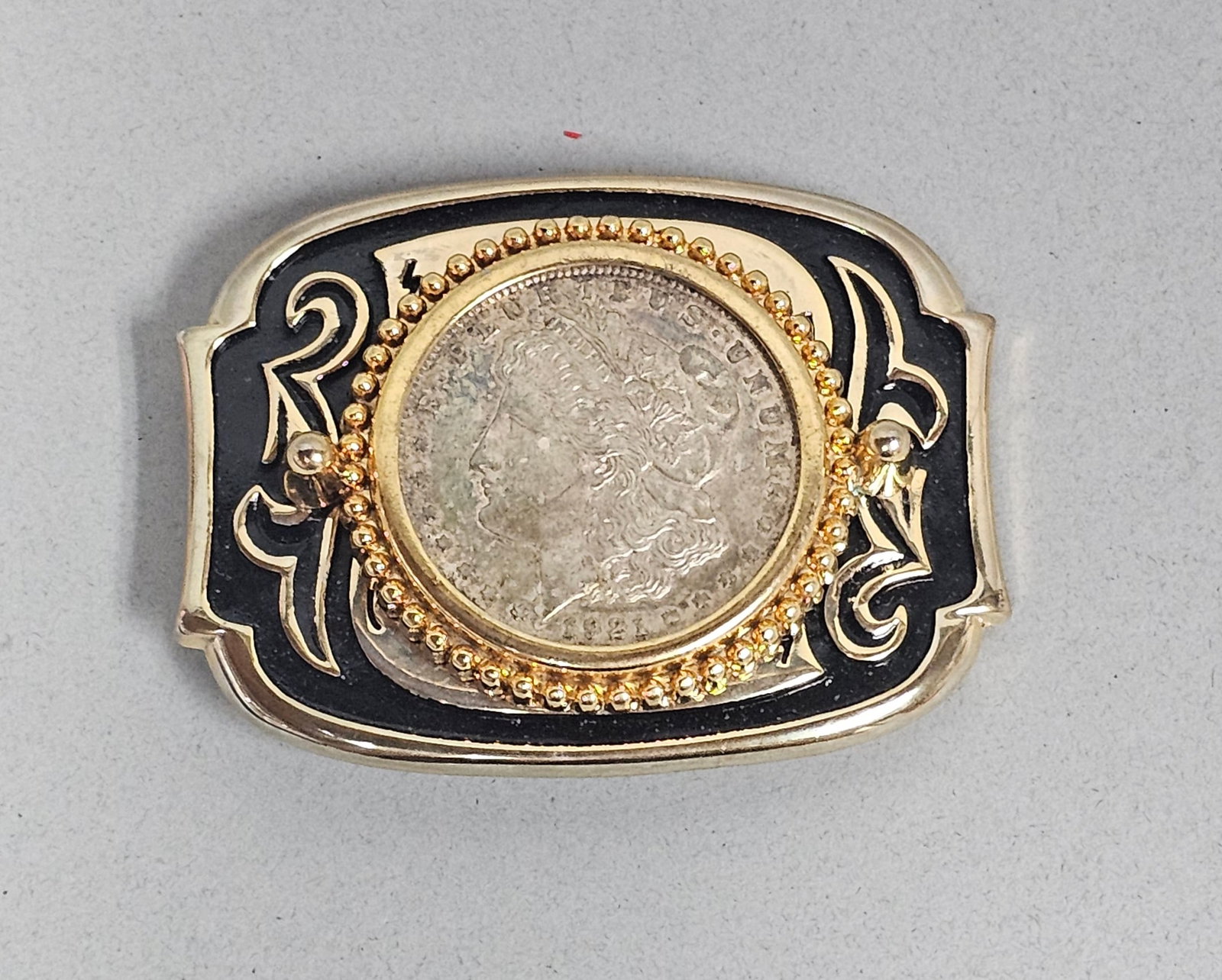 1921 Morgan Silver Dollar Western Buckle (1 of 6)
