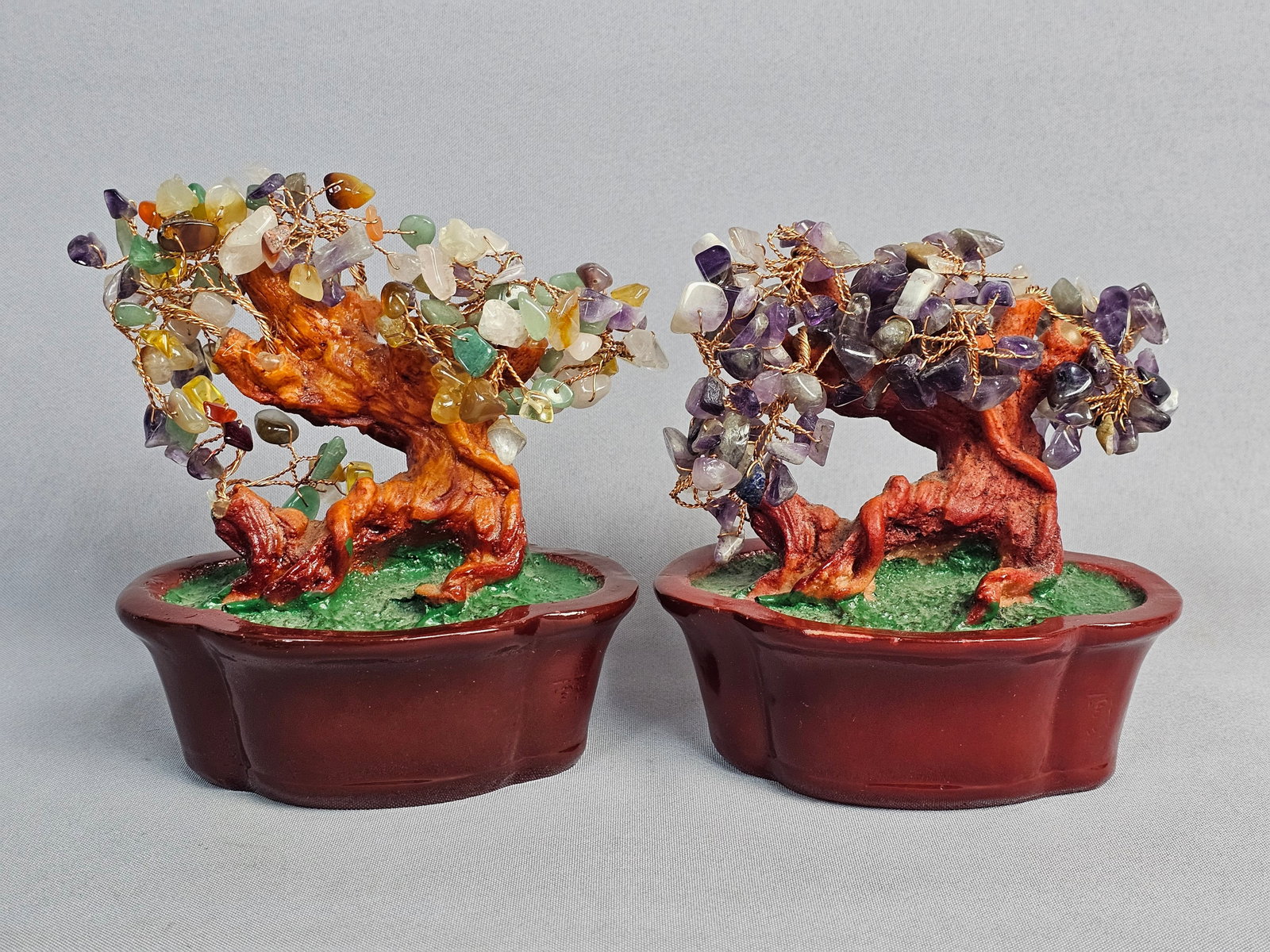 Pair of Decorative Gemstone Bonsai Trees (1 of 7)