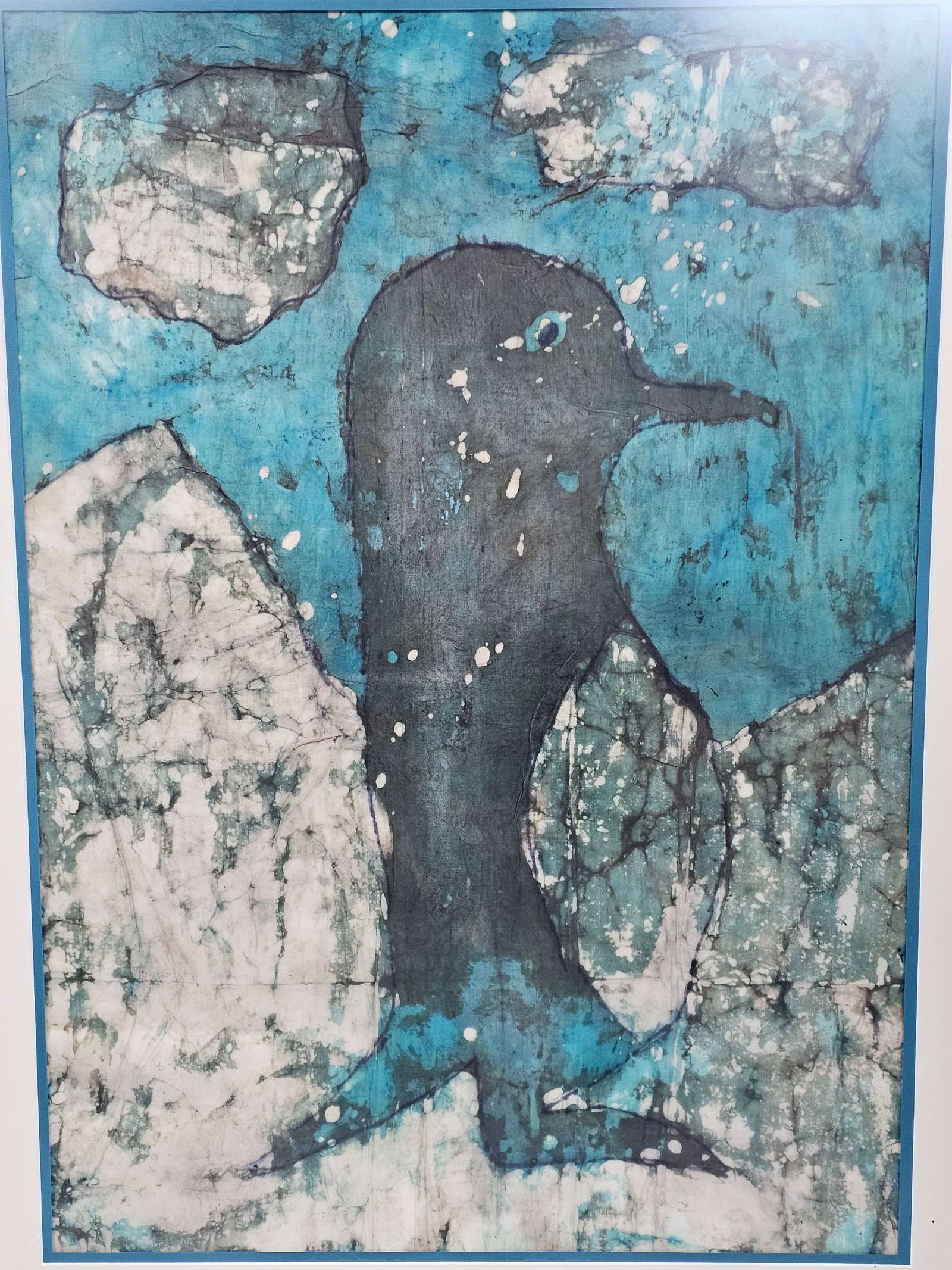 Abstract Penguin Batik Textile Artwork - 2