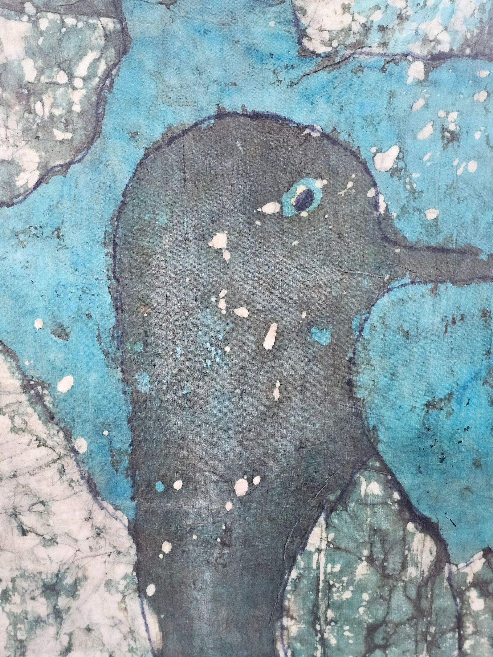 Abstract Penguin Batik Textile Artwork - 3