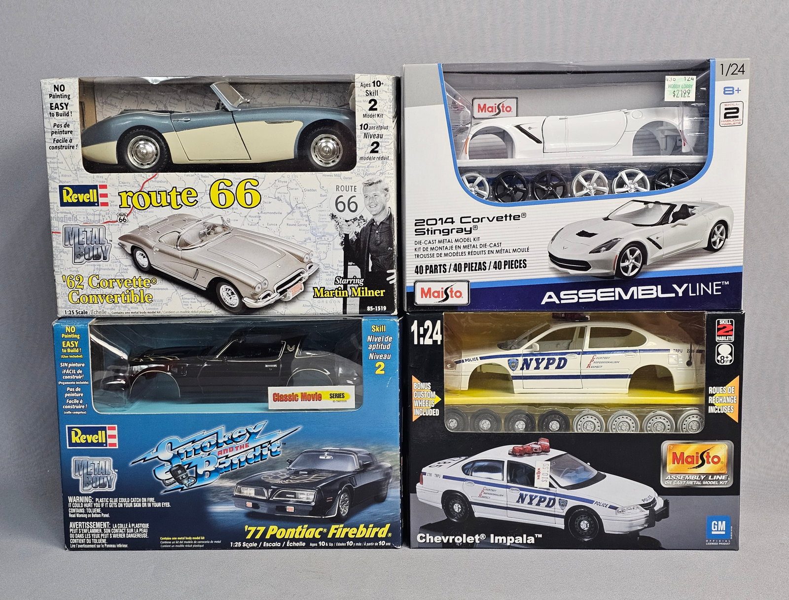 Assortment of Four Model Car Kits (1 of 10)