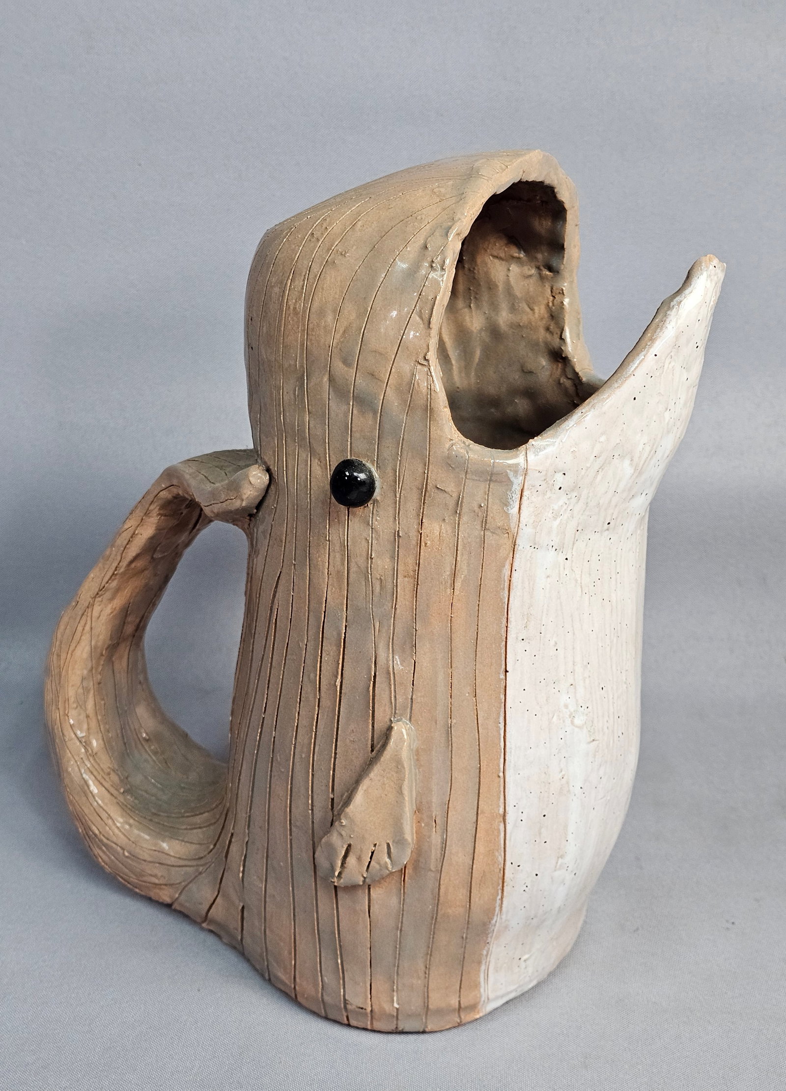 Large Signed Pottery Whale Pitcher (1 of 9)