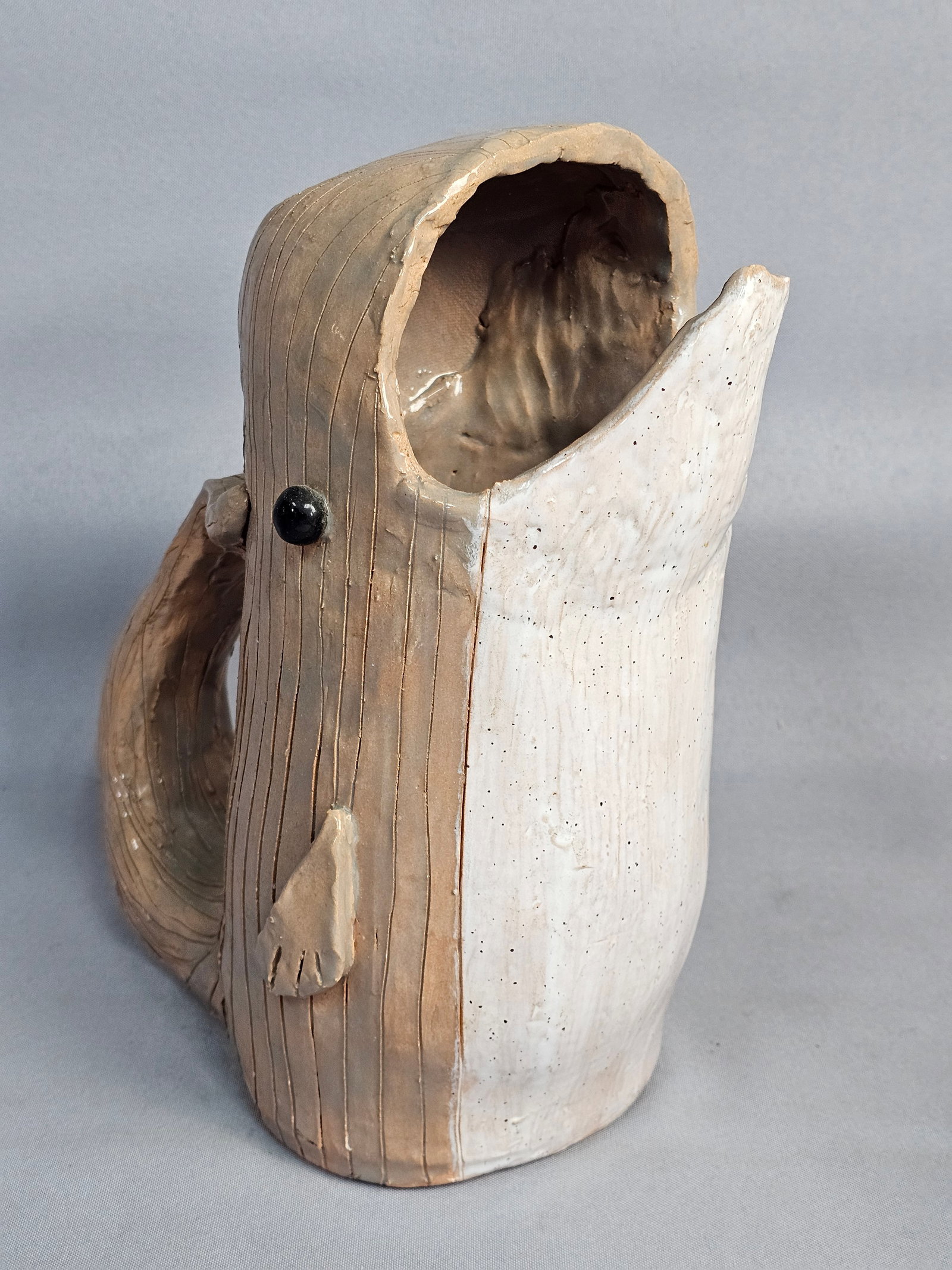 Large Signed Pottery Whale Pitcher - 4