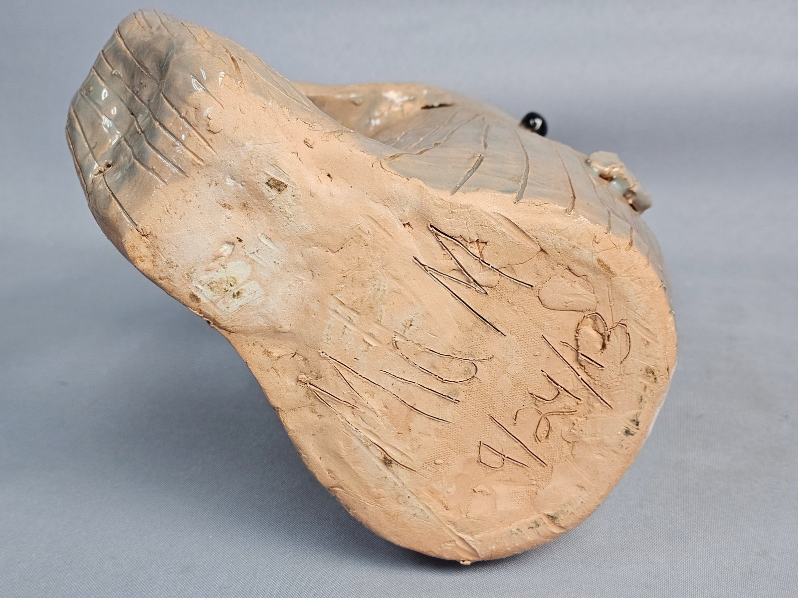 Large Signed Pottery Whale Pitcher - 5