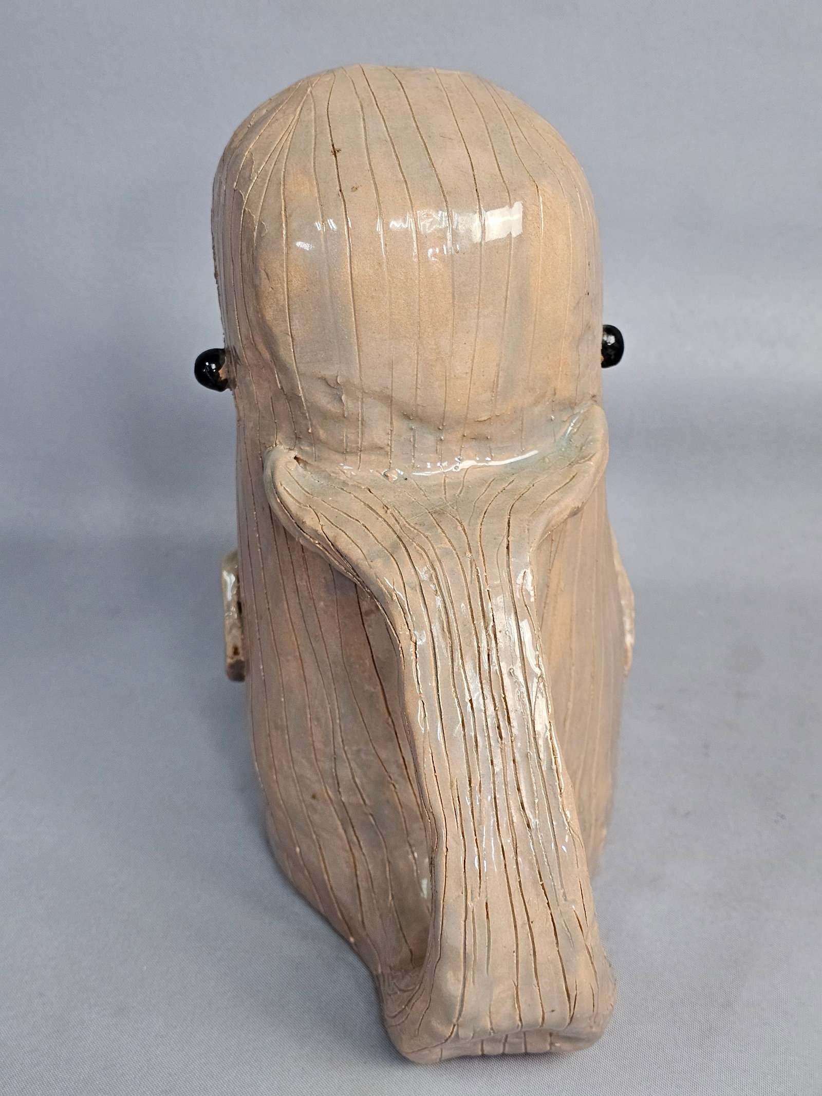 Large Signed Pottery Whale Pitcher - 6