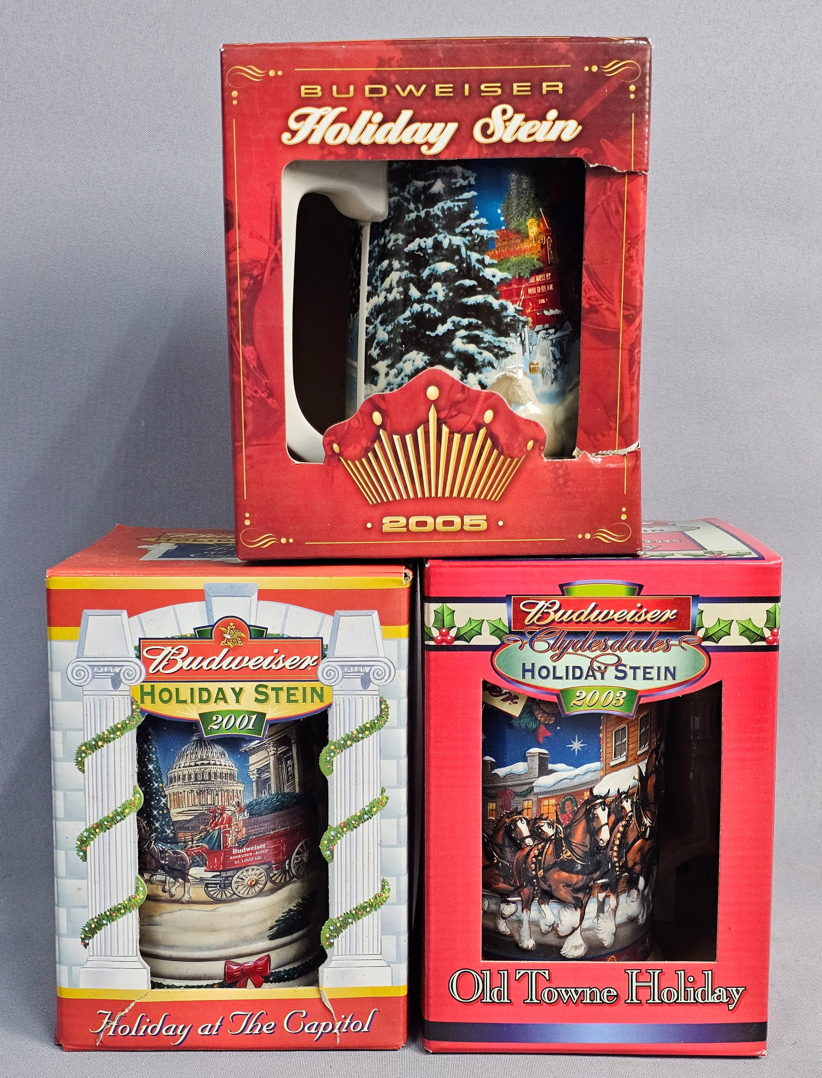 A Trio of Budweiser Holiday Steins (1 of 10)