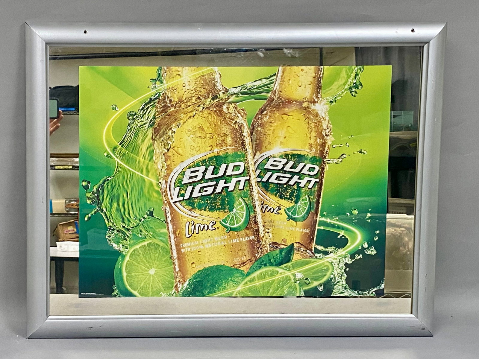 Framed Bud Light Lime Advertising Mirror (1 of 6)