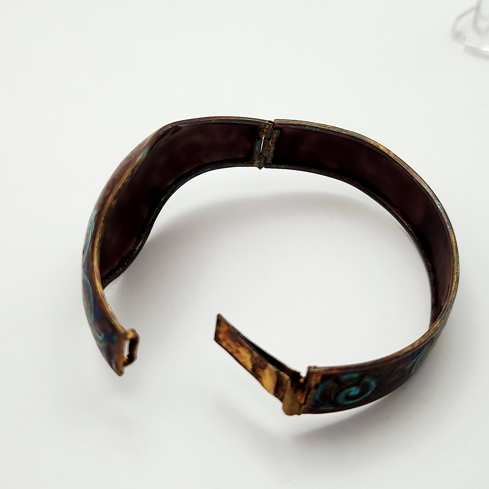Enamel Elephant Hinged Cuff Bracelet - 6